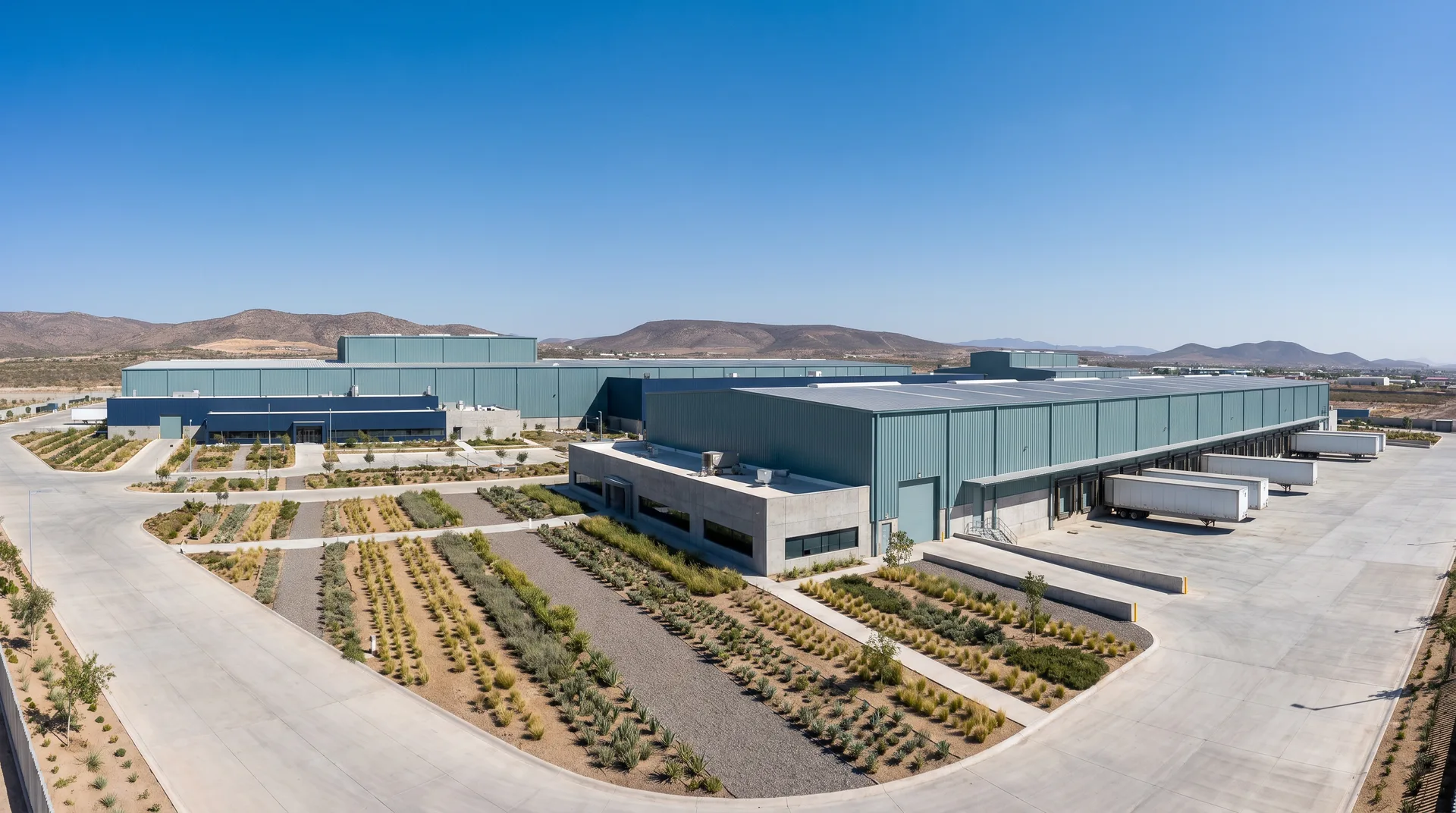 Planta industrial terminada — tratamiento de agua en proceso