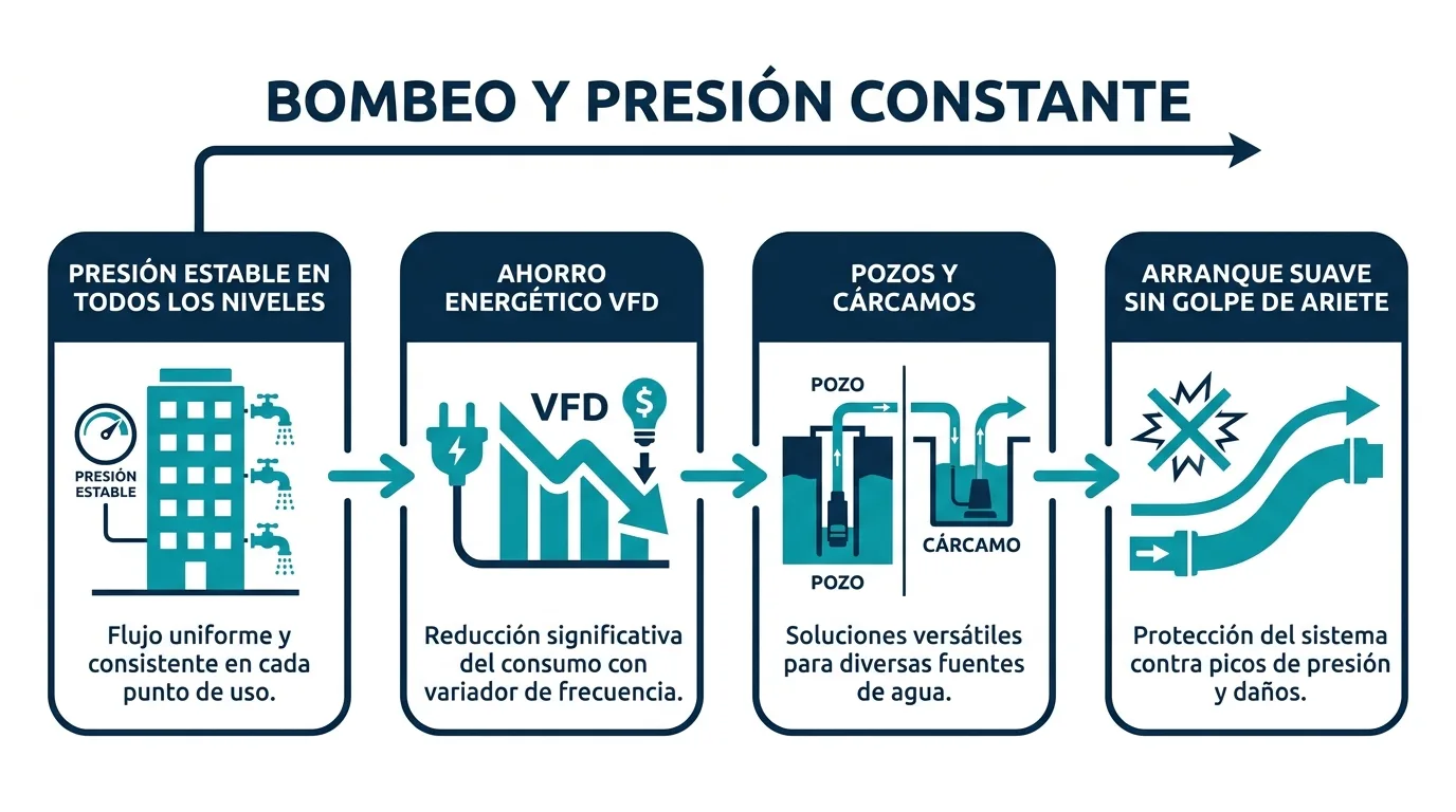 Beneficios de Bombeo y presión constante — Water Master México