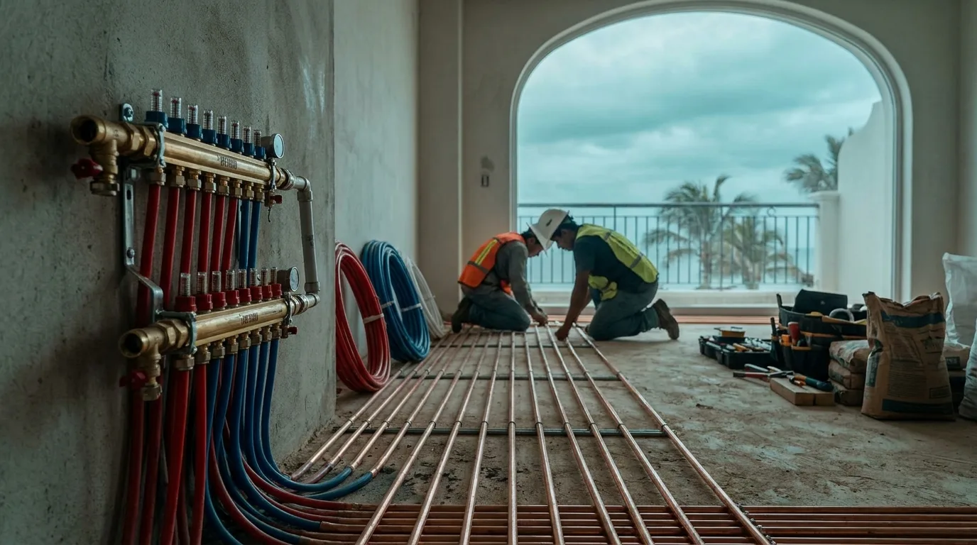 Piso radiante e hidrónica — instalación profesional Water Master México